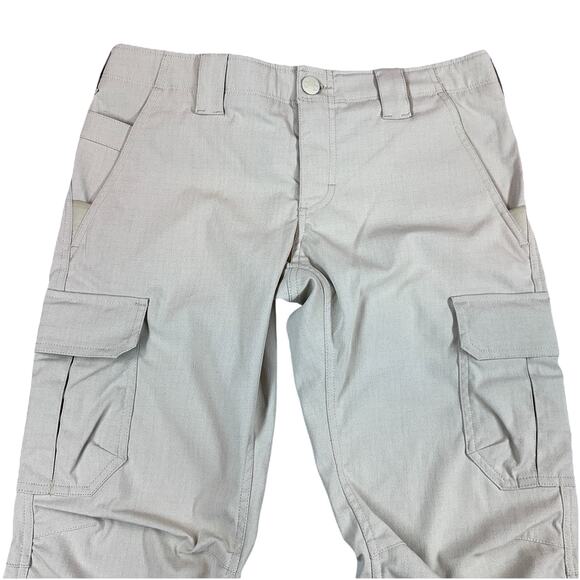 Under Armour Storm Cargo Pants Women 8 (32x32 fit) Beige Tactical Ripstop Hike - Picture 1 of 10